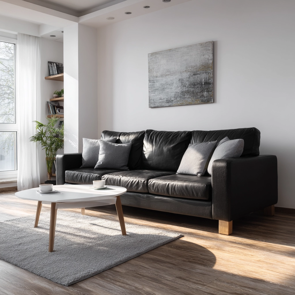 black couch living room 15
