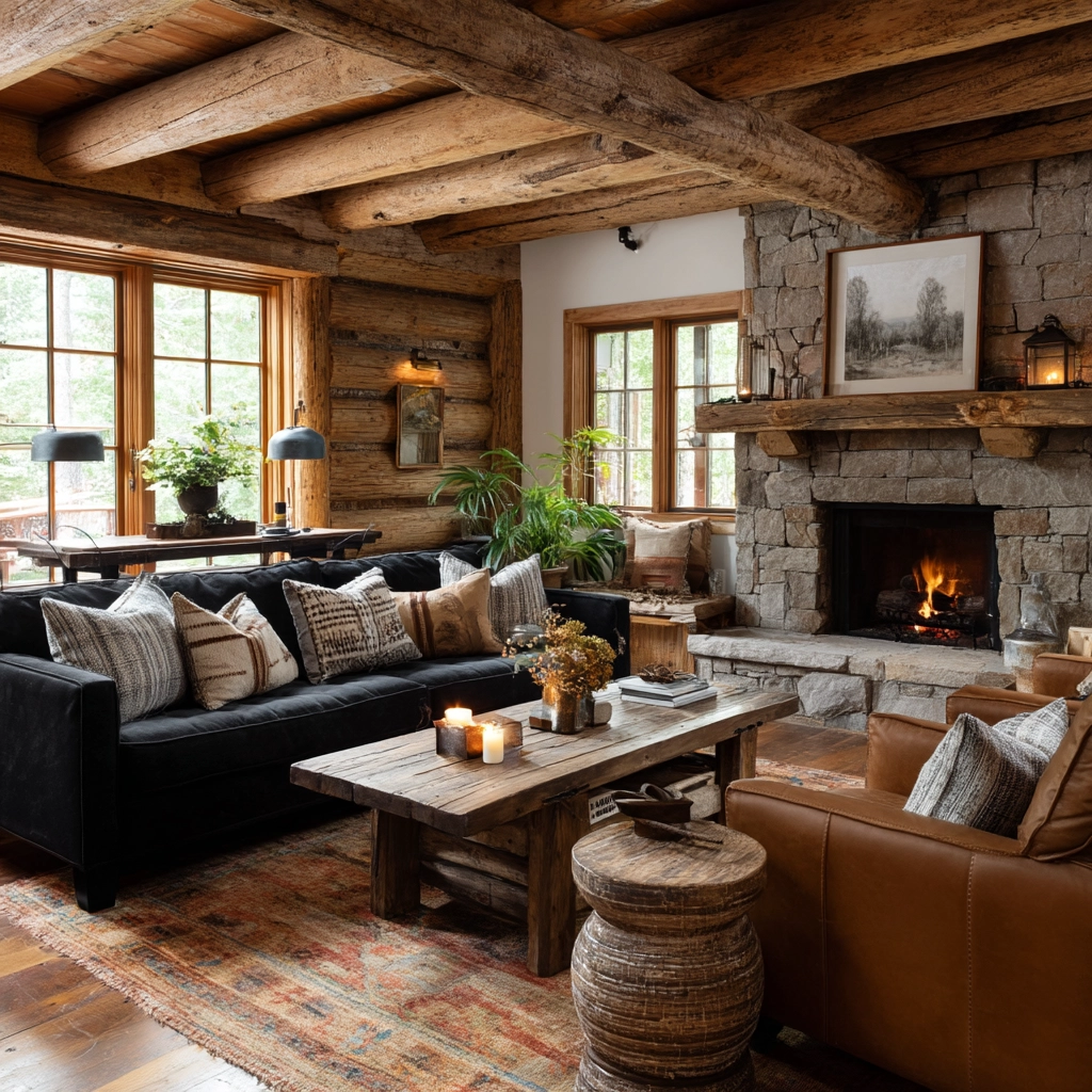 black couch living room 25