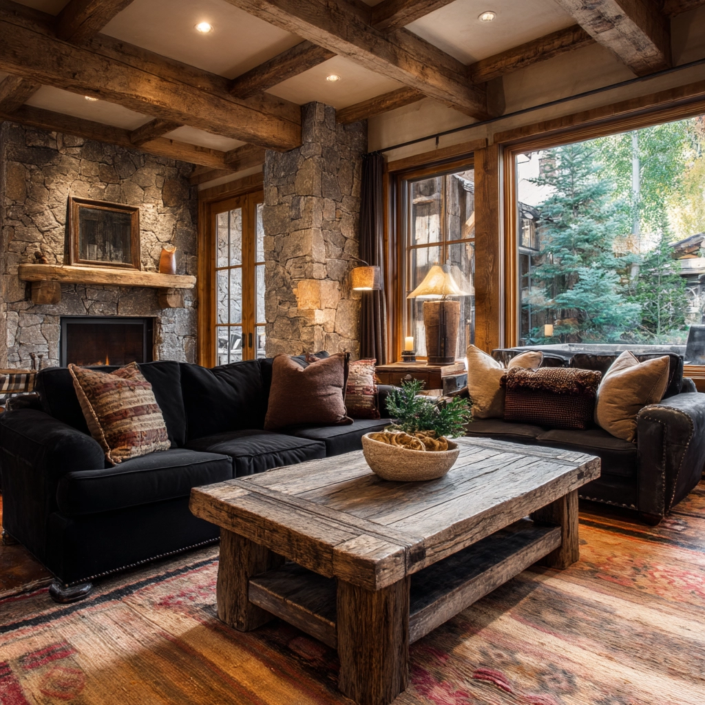black couch living room 26