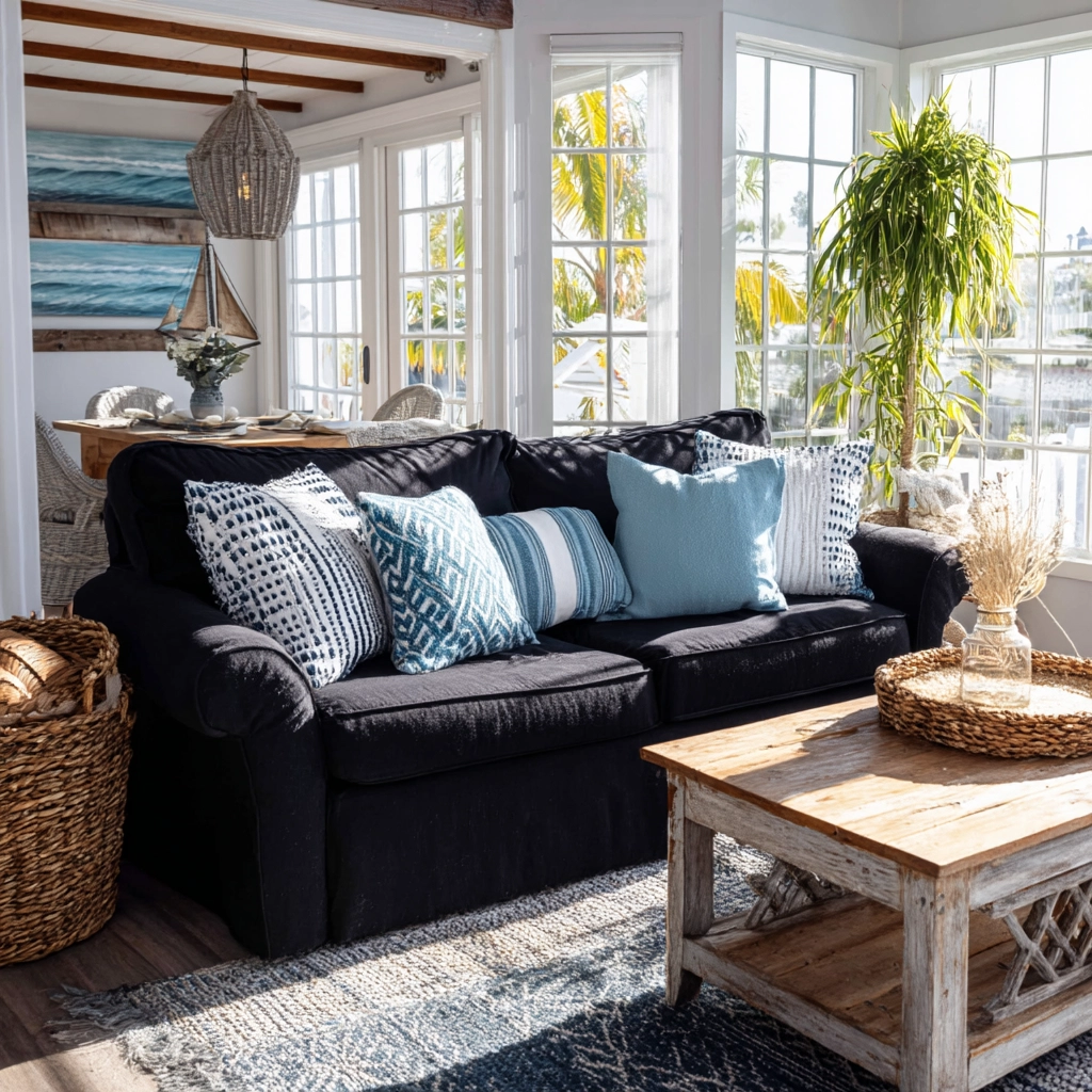 black couch living room 31