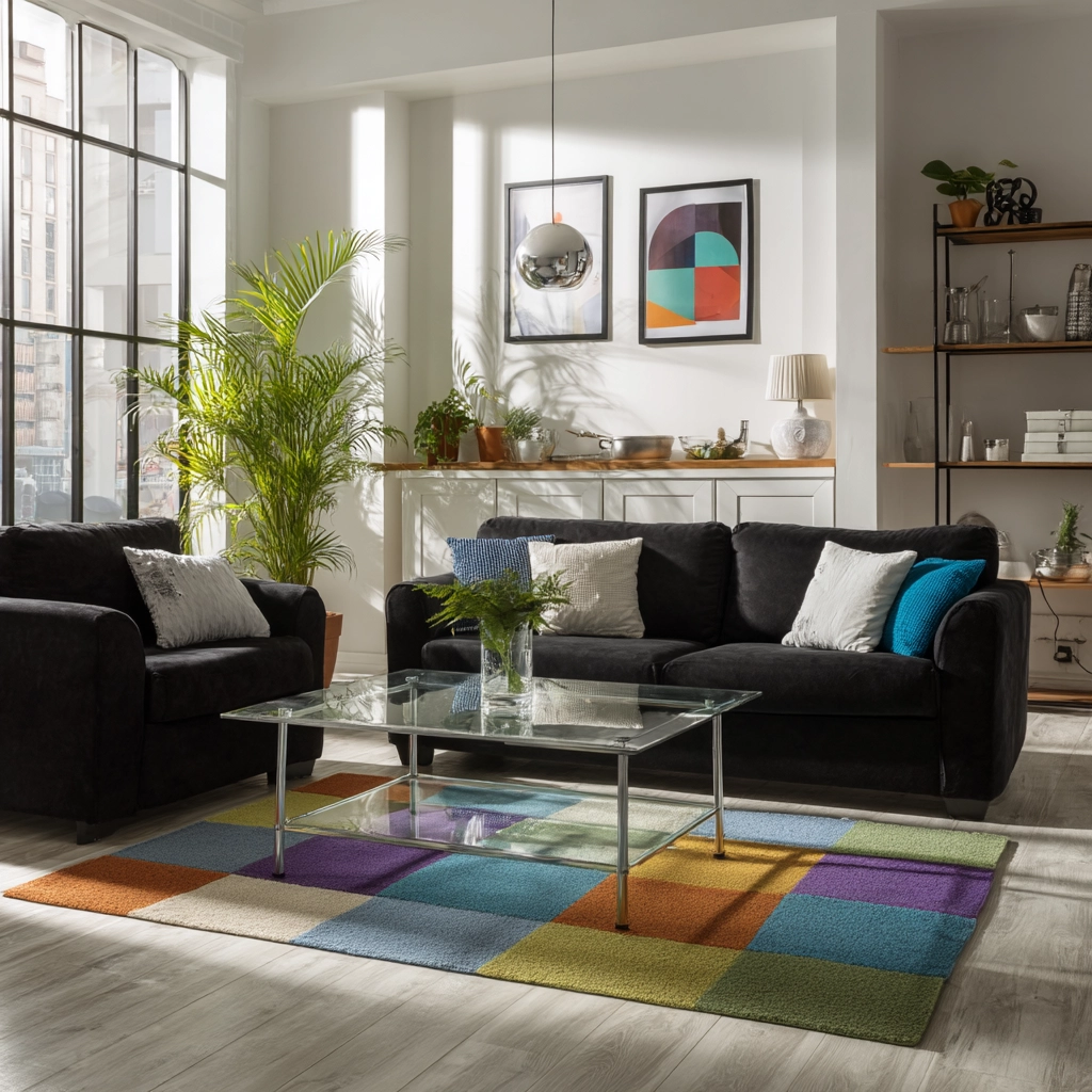 black couch living room 37