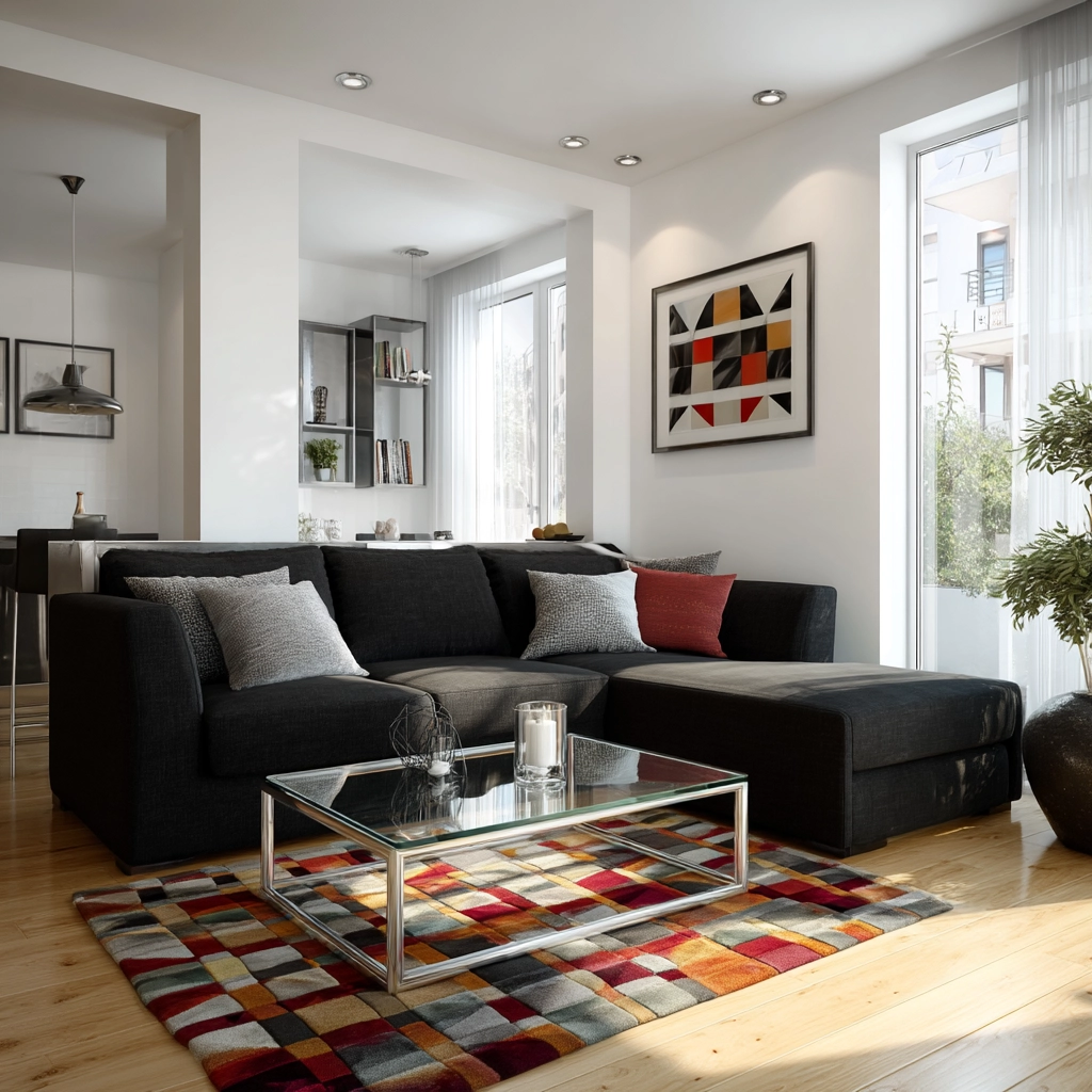 black couch living room 38