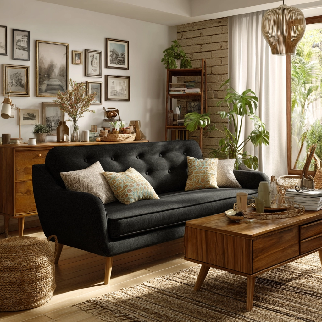 black couch living room 42