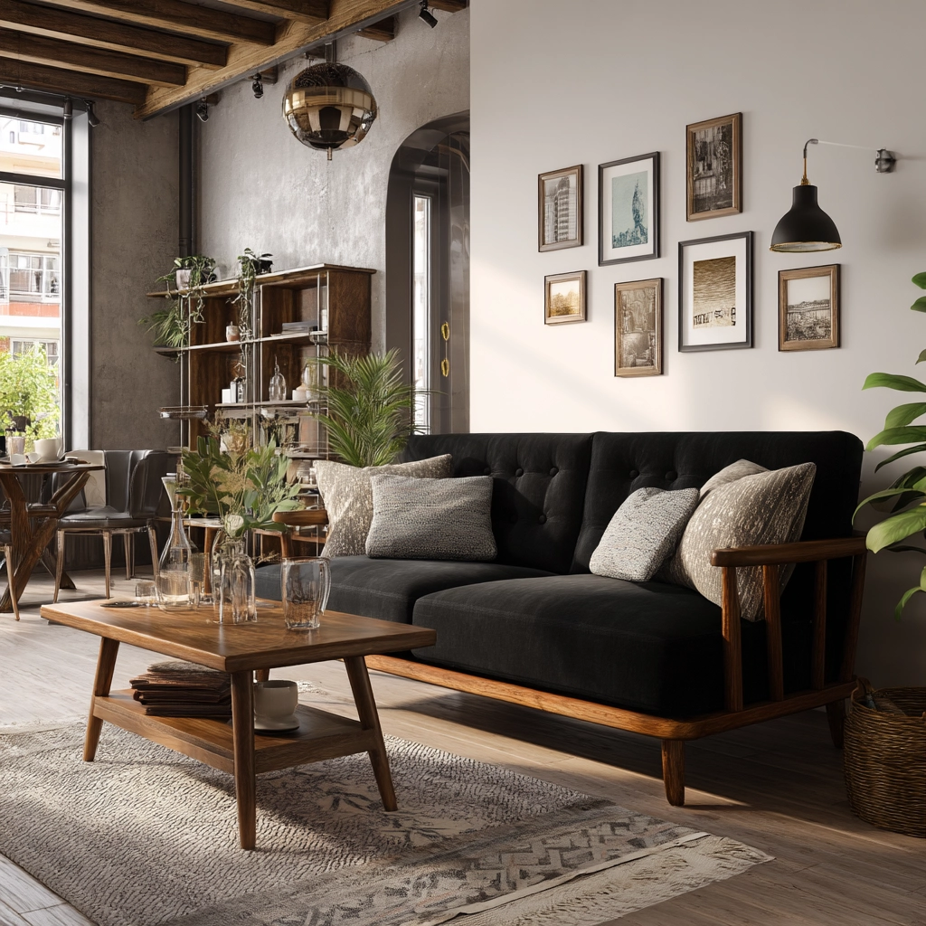 black couch living room 43
