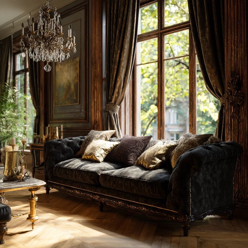 black couch living room 49