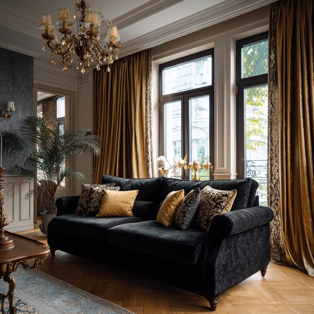 black couch living room 51