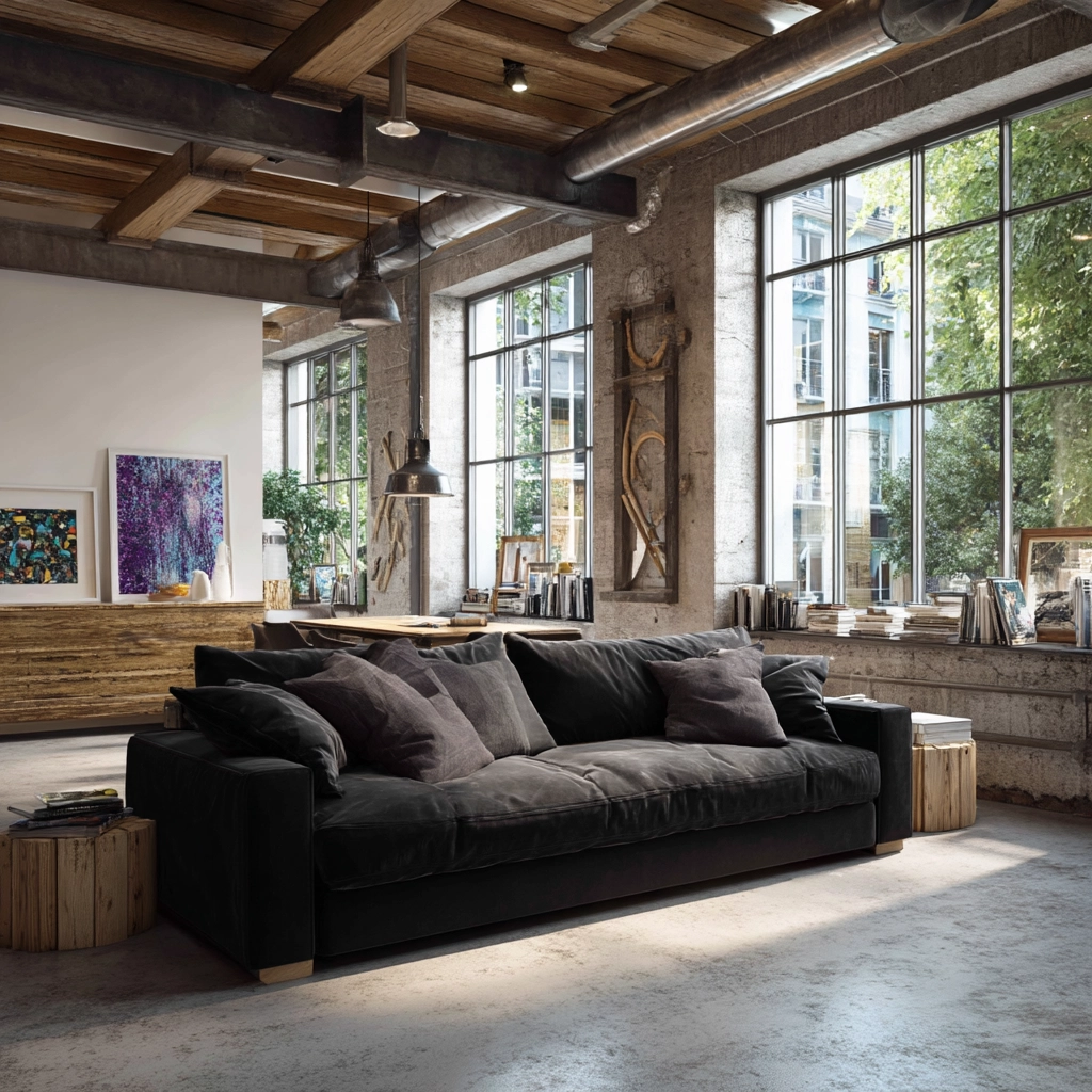 black couch living room 53