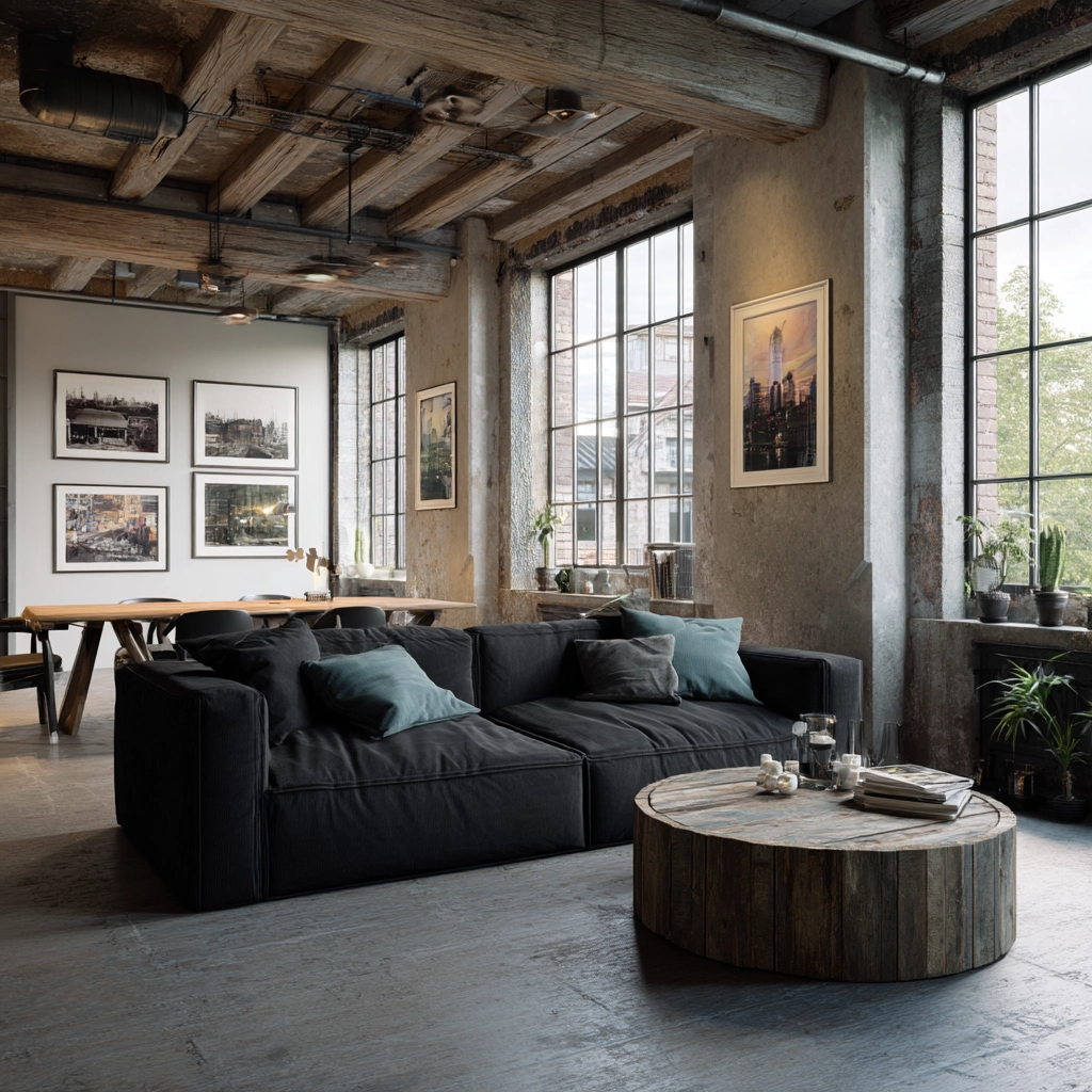 black couch living room 54