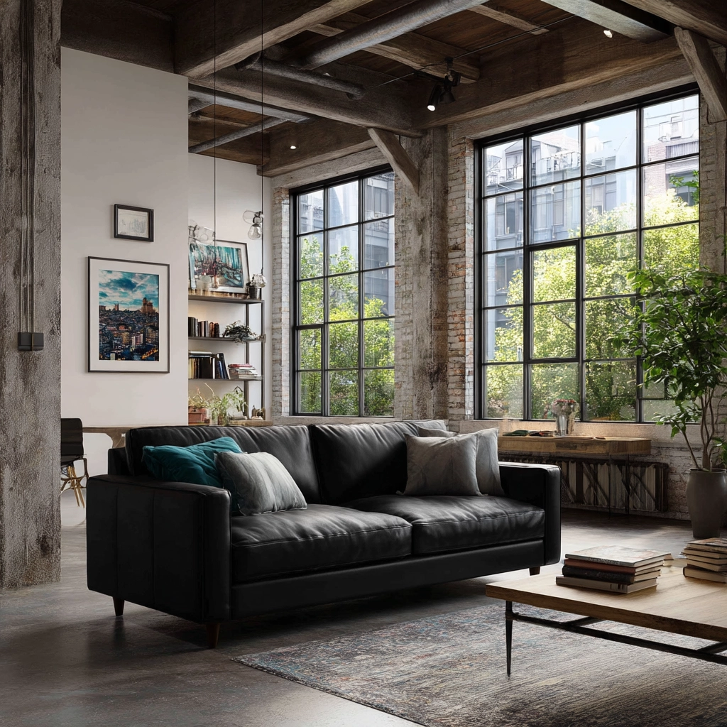 black couch living room 55