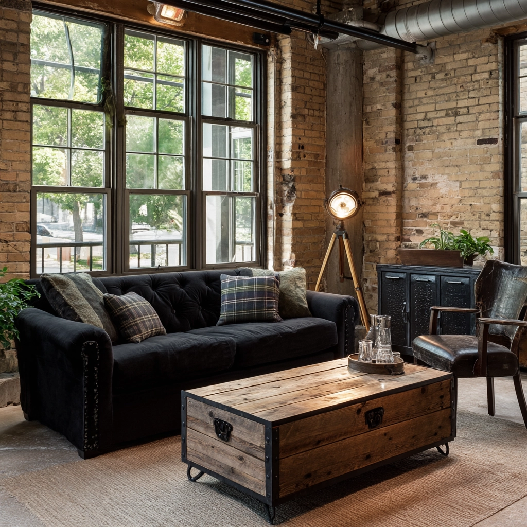 black couch living room 9