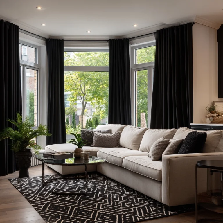 black curtains living room ideas 1