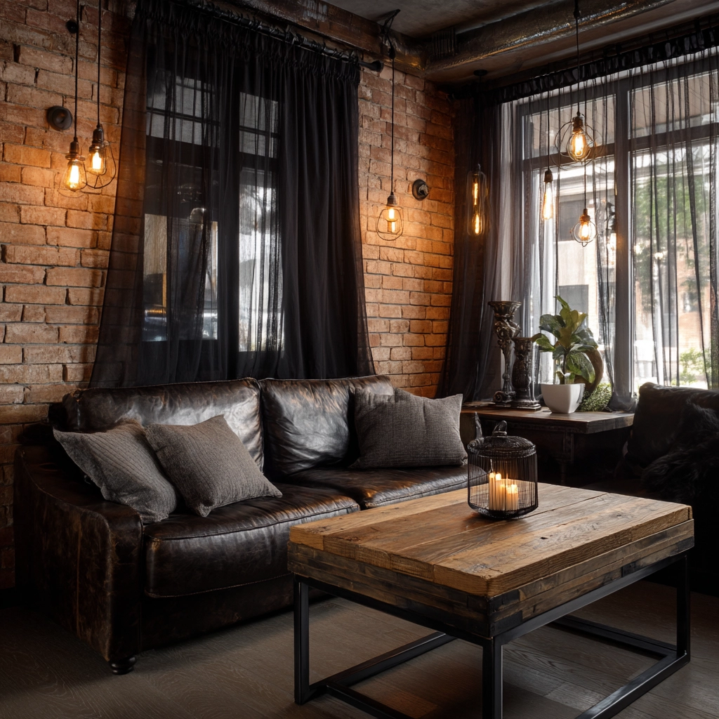 black curtains living room ideas 11