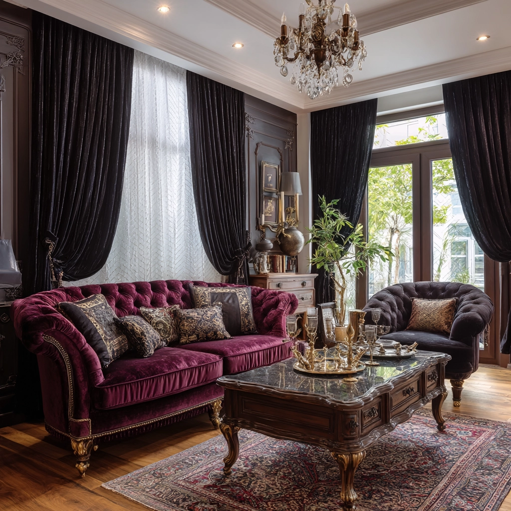 black curtains living room ideas 17