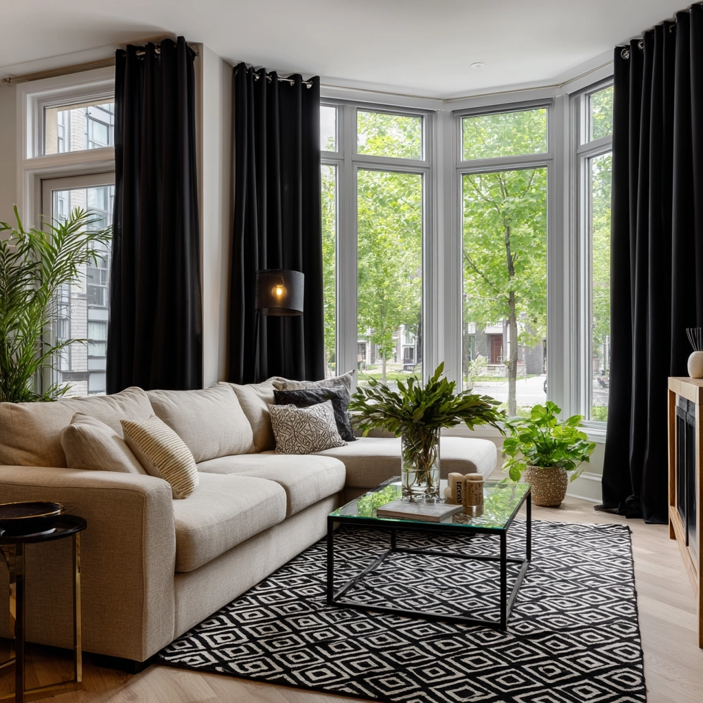 black curtains living room ideas 2