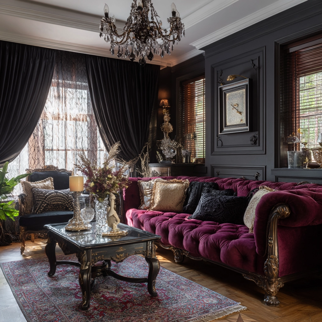 black curtains living room ideas 20