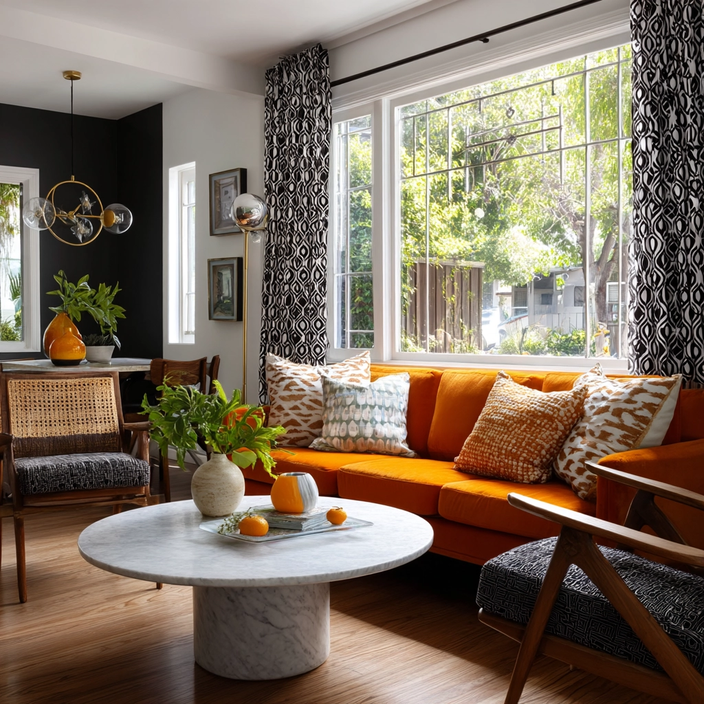 black curtains living room ideas 27