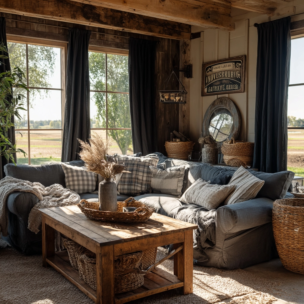 black curtains living room ideas 30