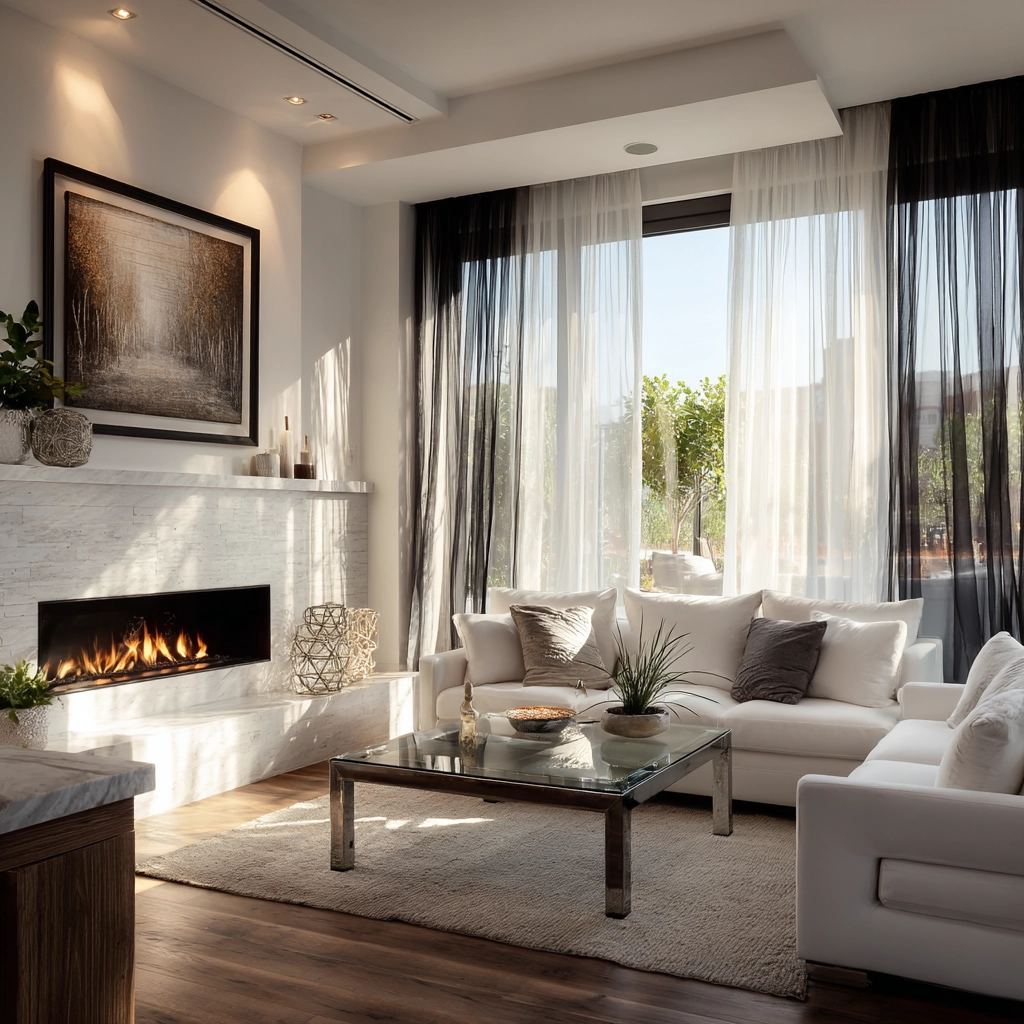 black curtains living room ideas 34