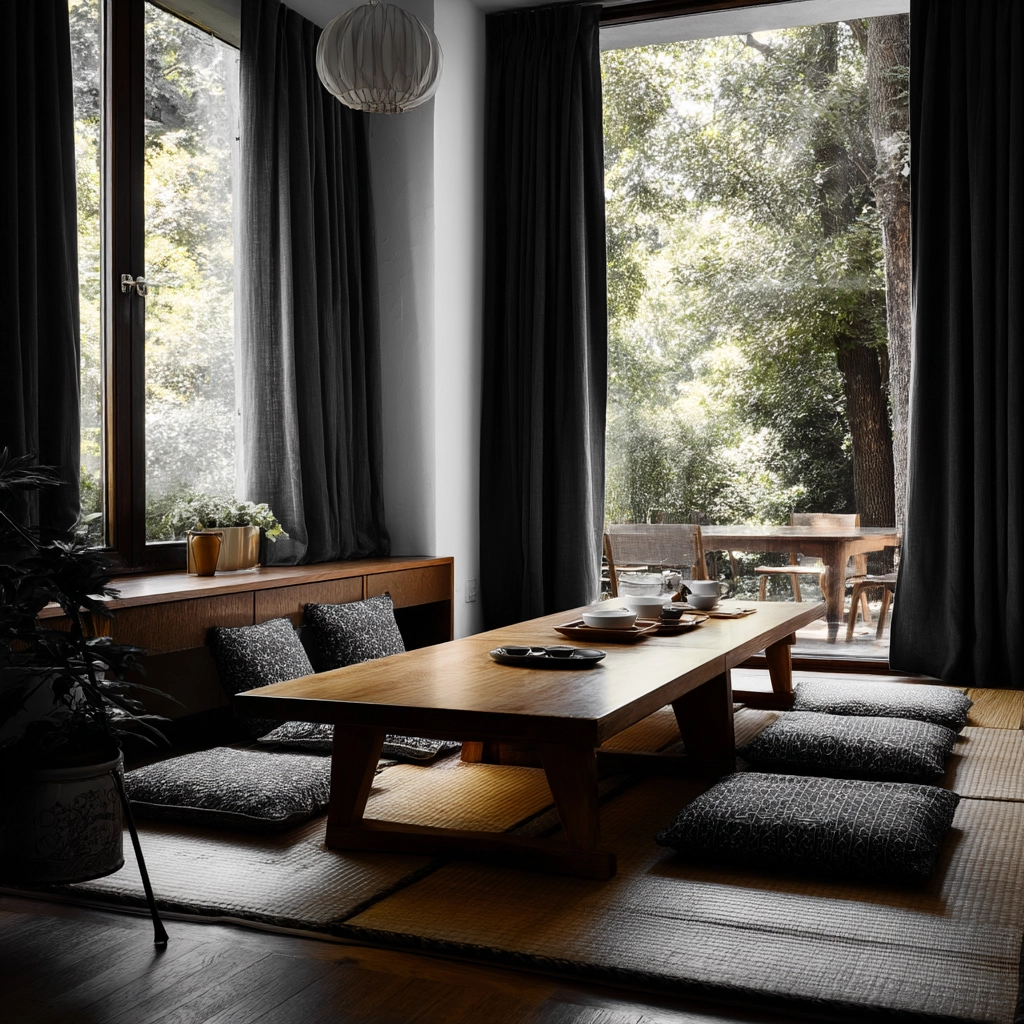 black curtains living room ideas 41