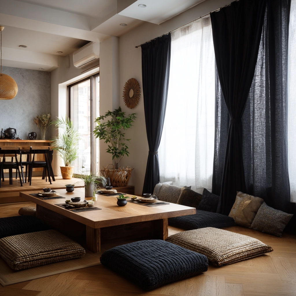 black curtains living room ideas 42