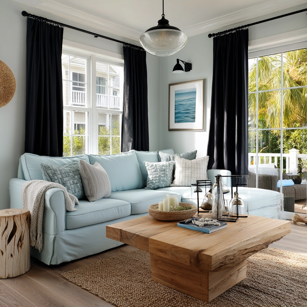 black curtains living room ideas 45