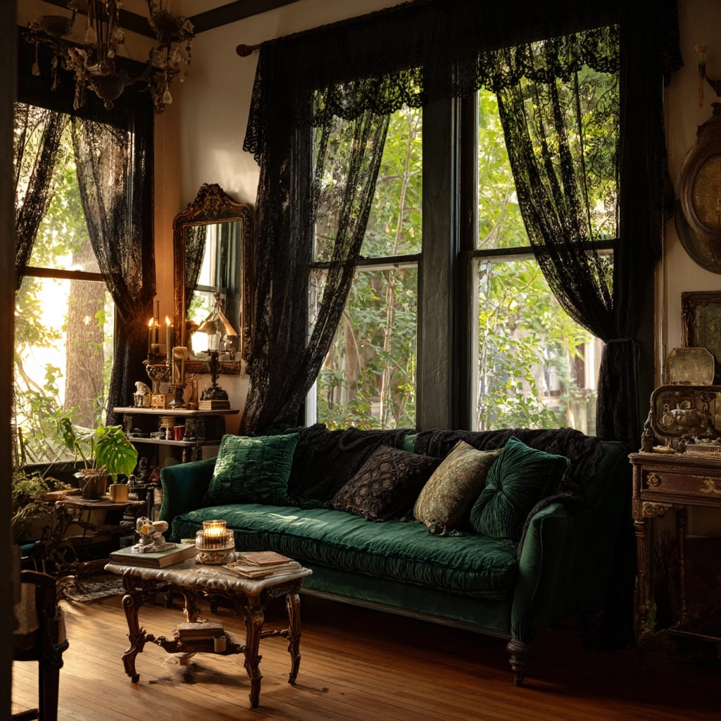 black curtains living room ideas 53