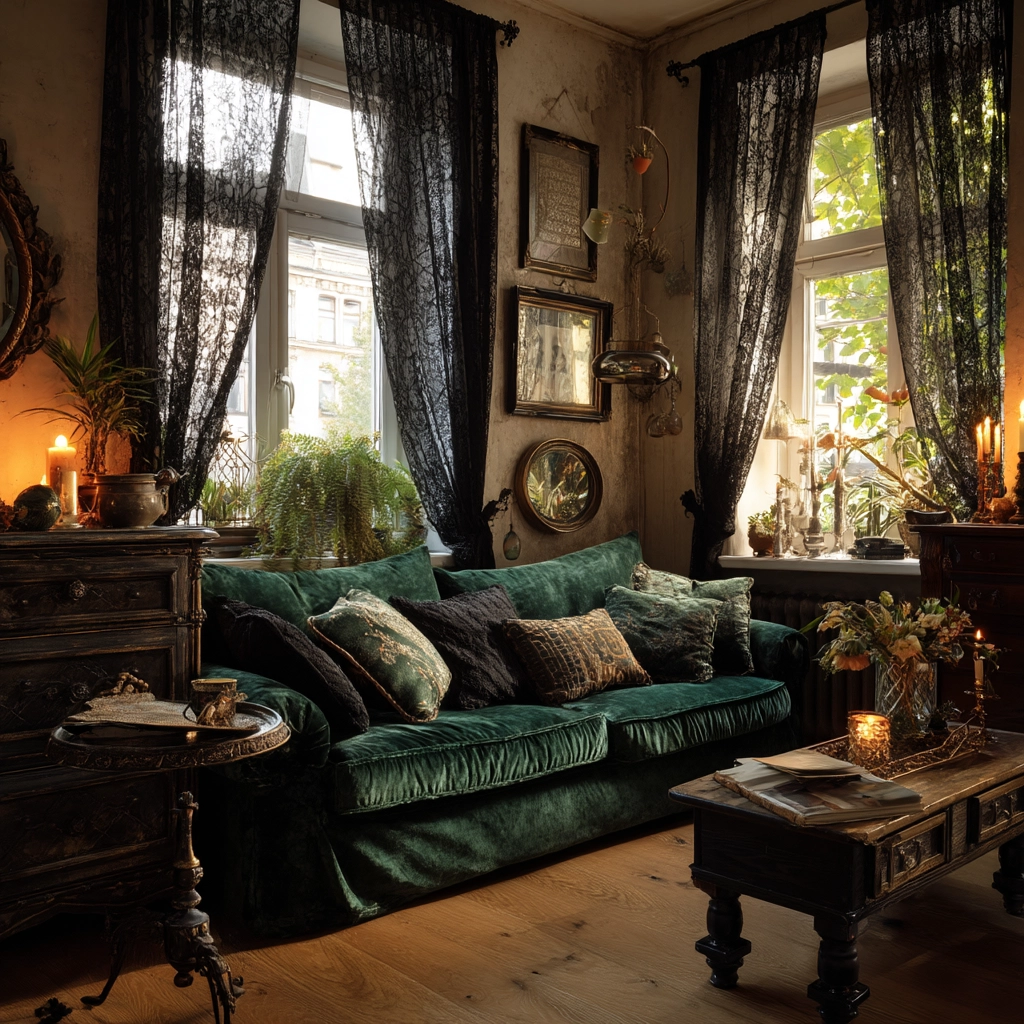 black curtains living room ideas 54