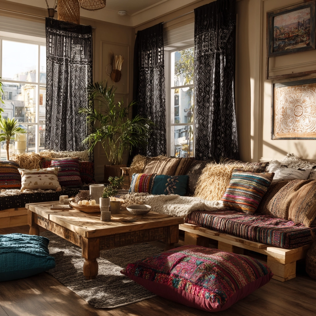 black curtains living room ideas 6