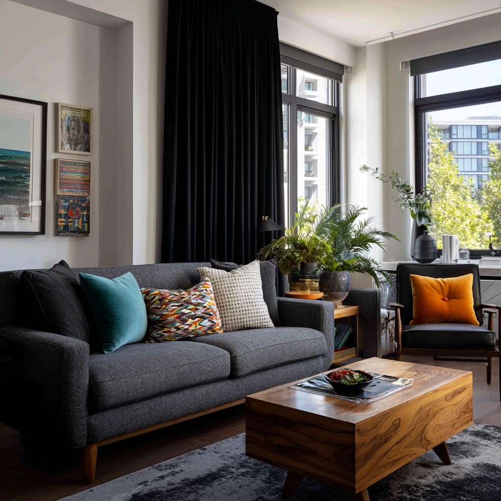 black curtains living room ideas 60