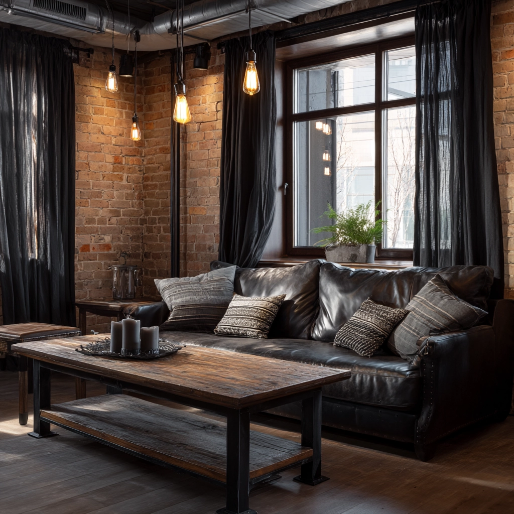 black curtains living room ideas 9
