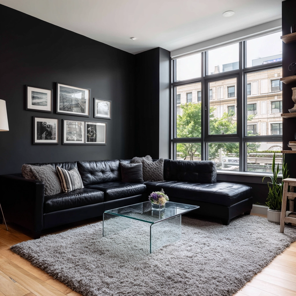 black living room decor 1
