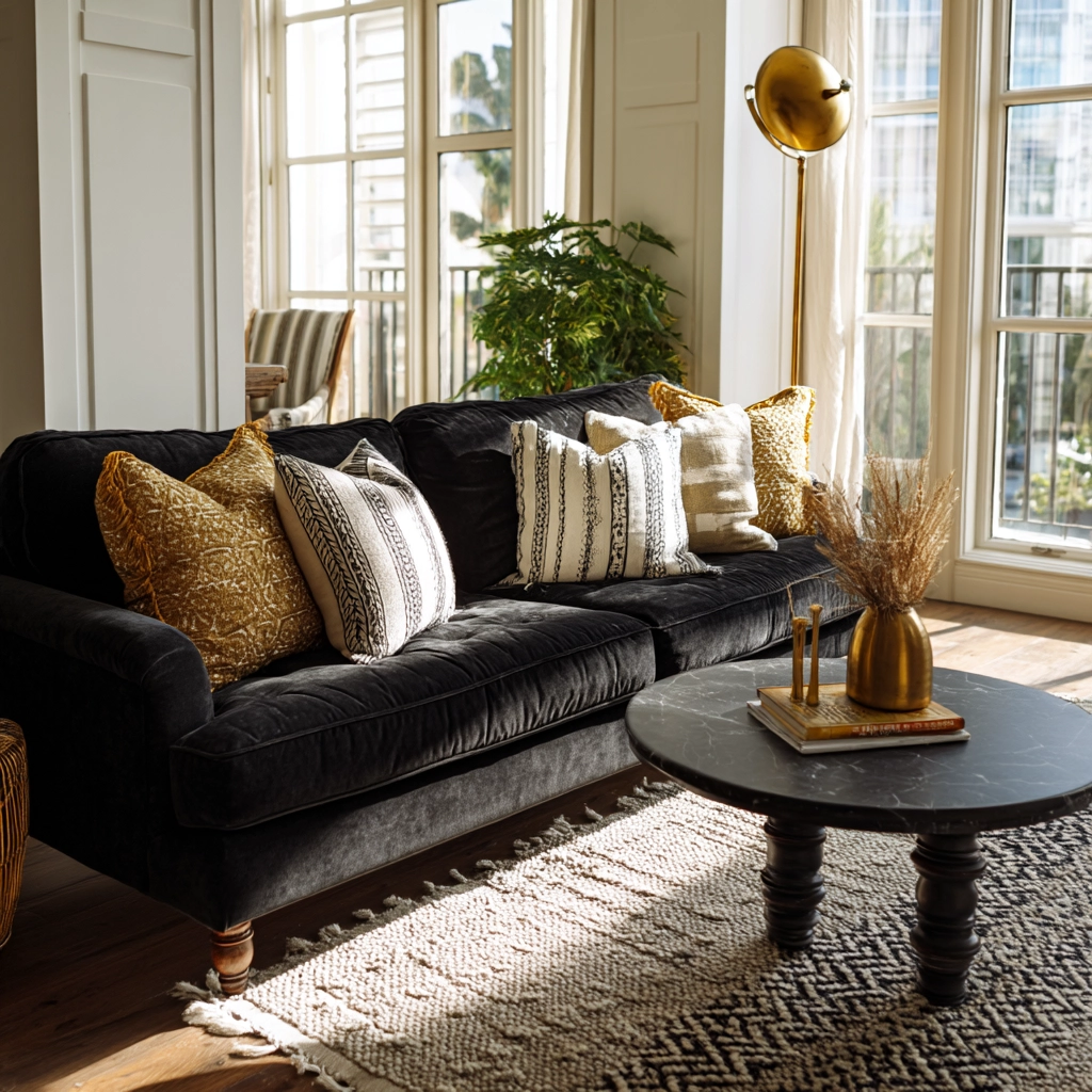 black living room decor 10