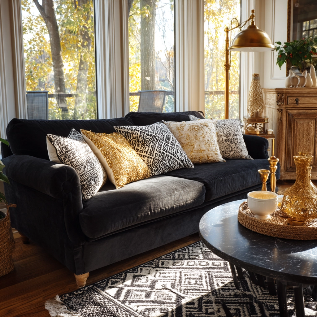 black living room decor 11