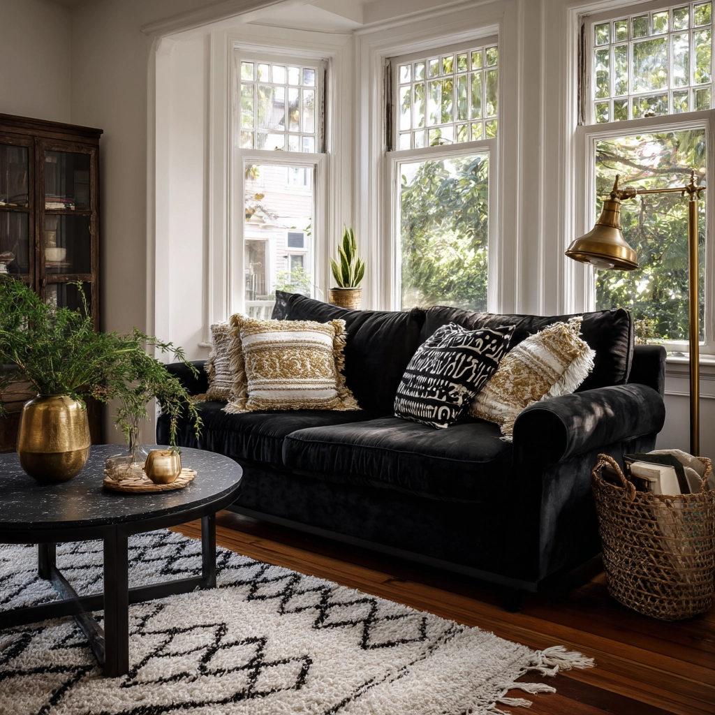 black living room decor 12