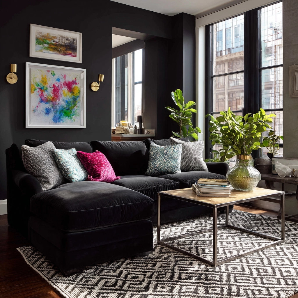 black living room decor 15