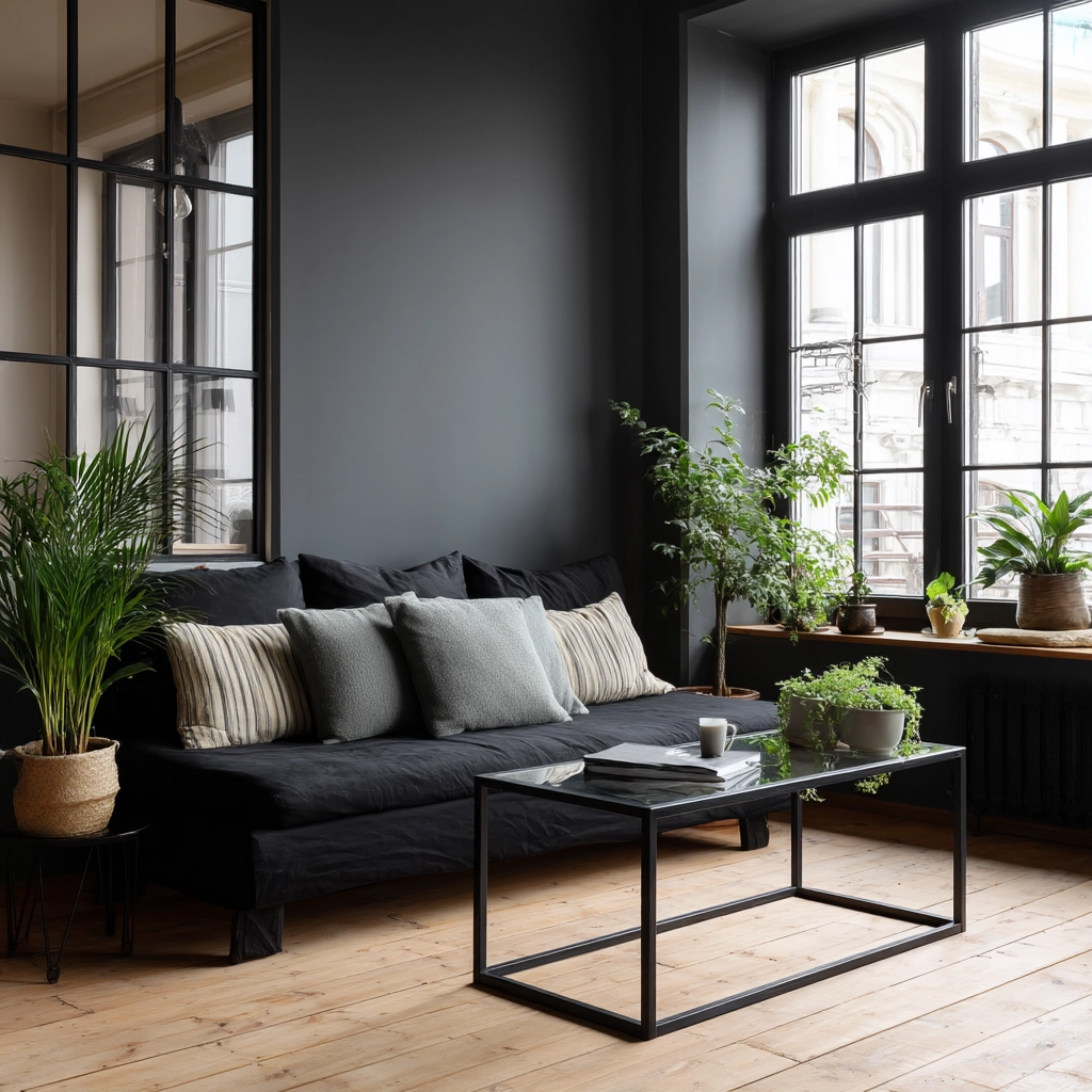 black living room decor 17