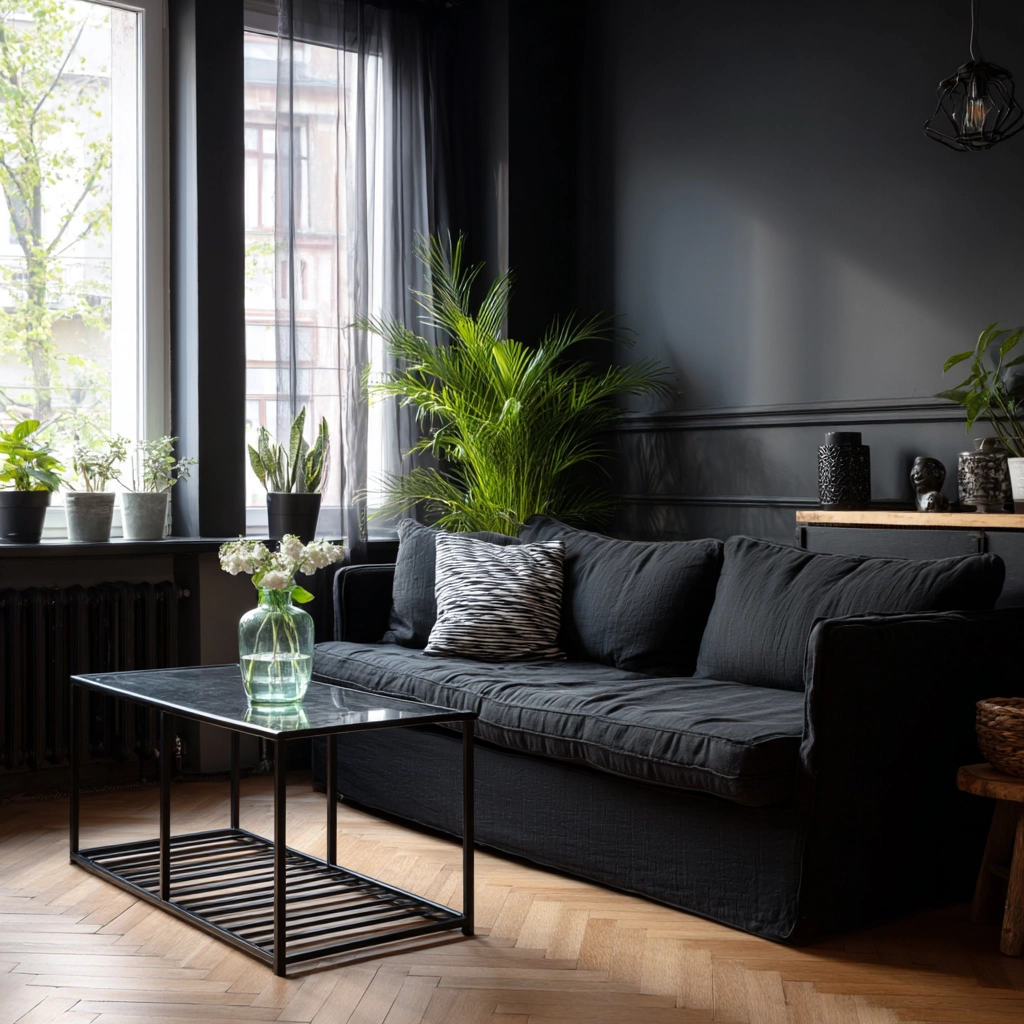 black living room decor 18