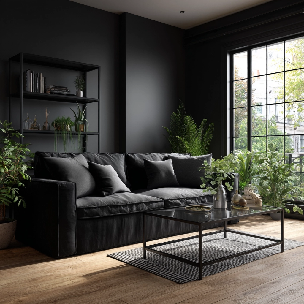 black living room decor 19