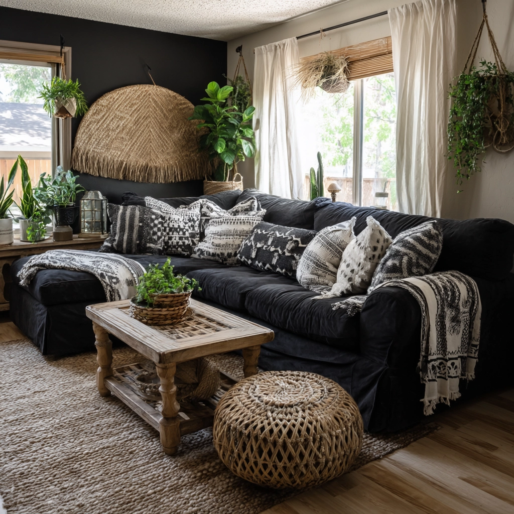 black living room decor 23