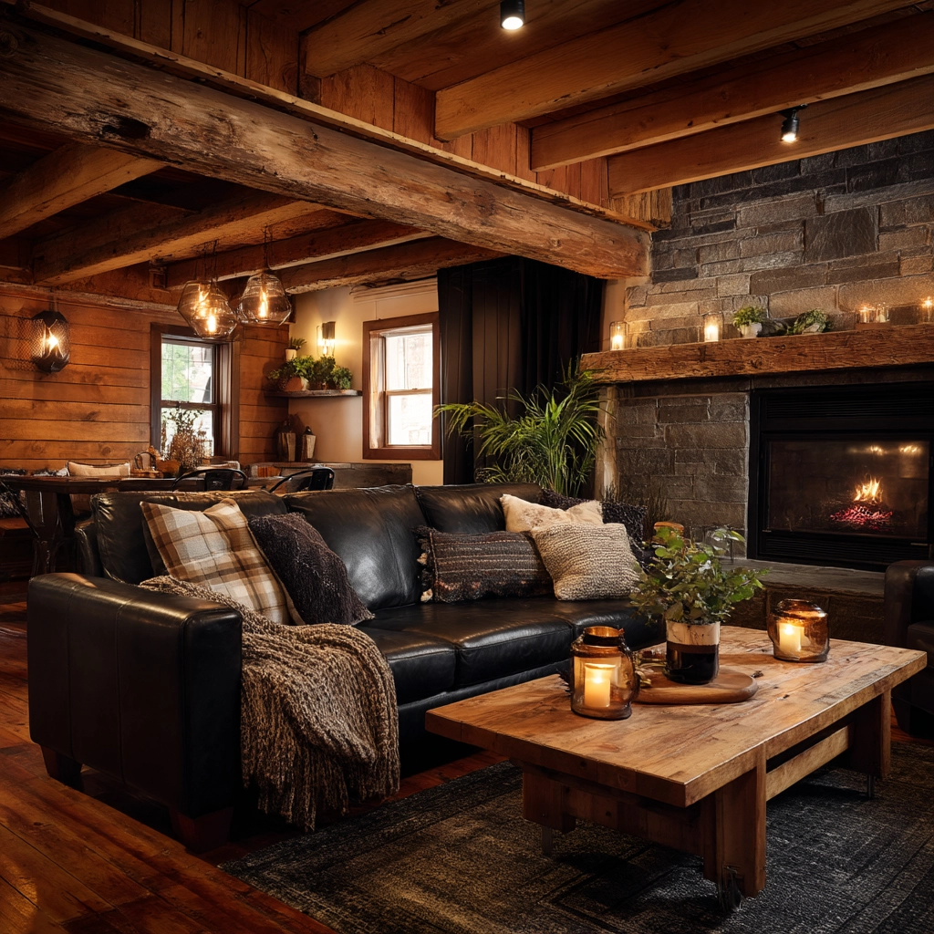 black living room decor 33