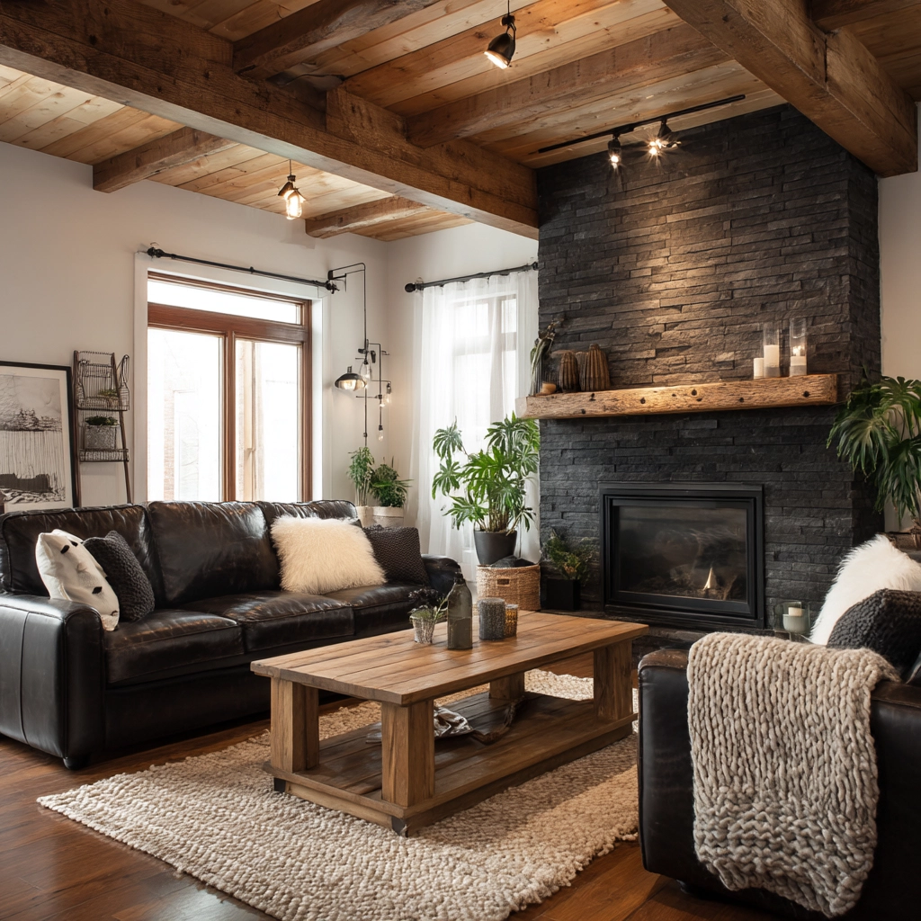 black living room decor 36