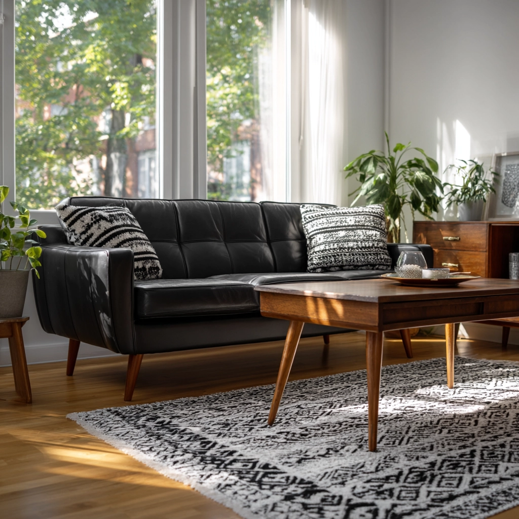 black living room decor 37