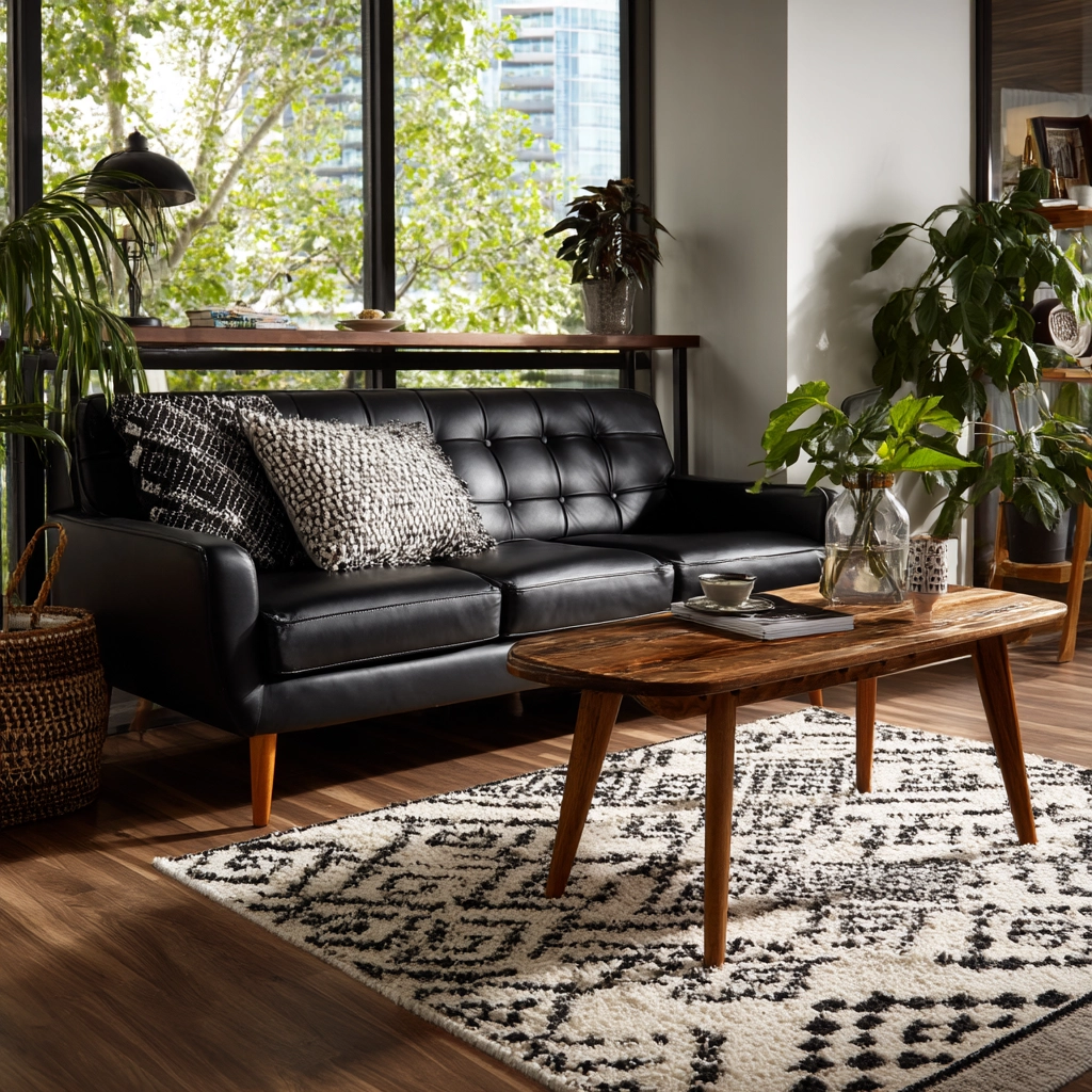black living room decor 38