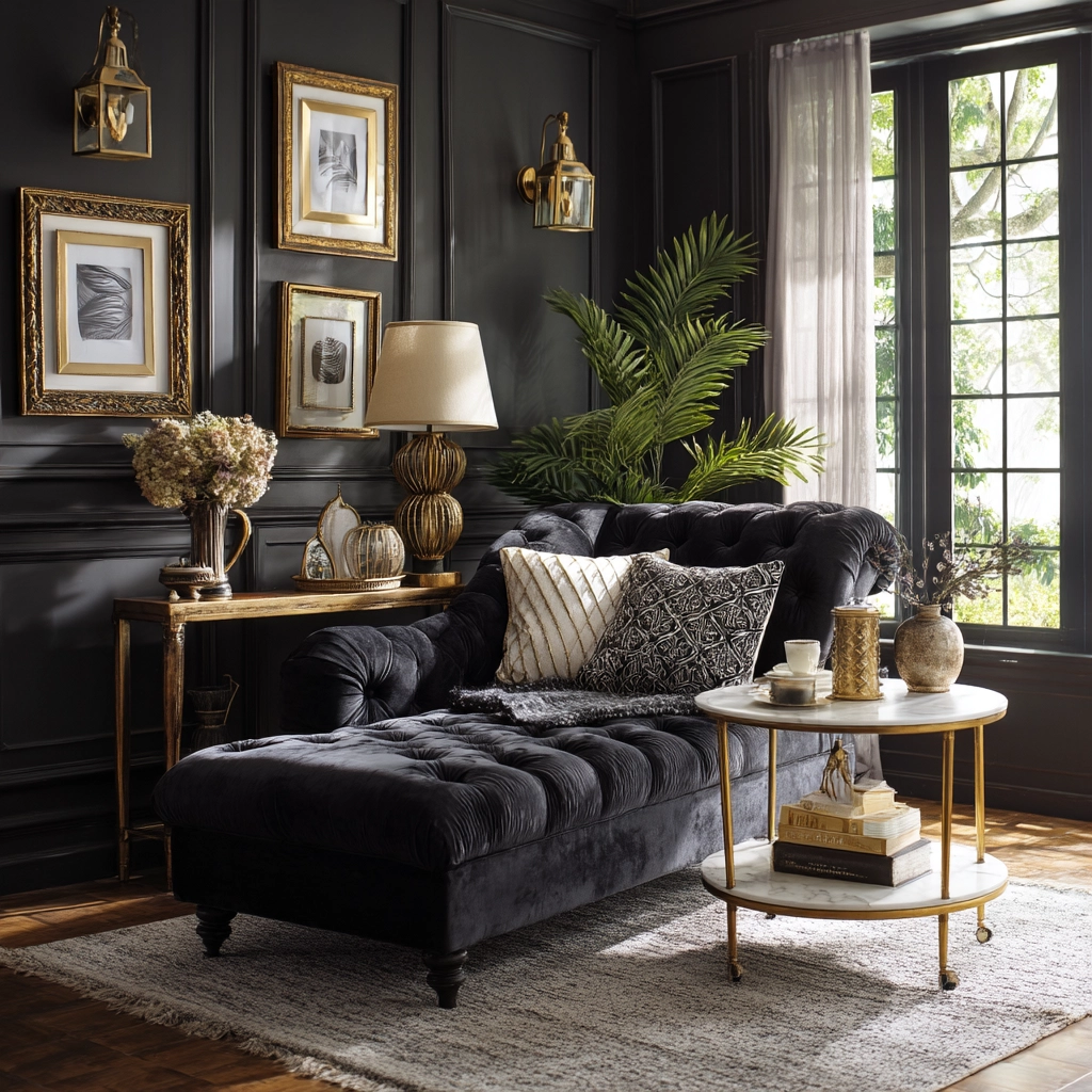 black living room decor 45