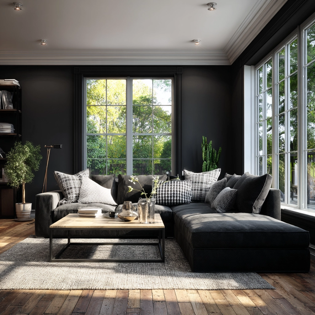 black living room decor 55