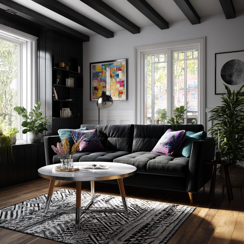 black living room decor 60