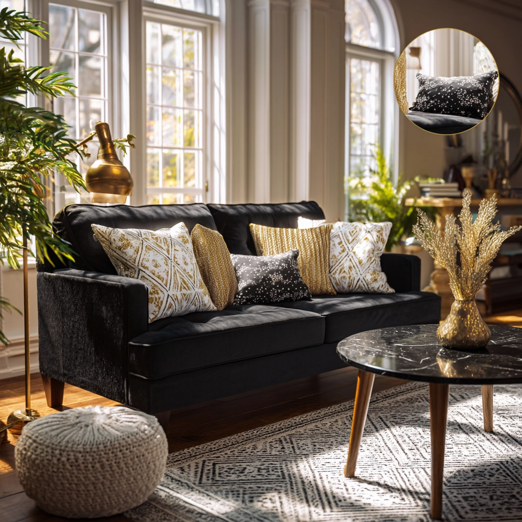 black living room decor 9