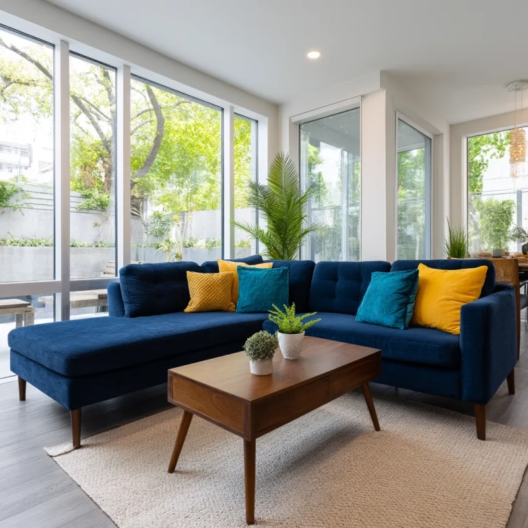 blue couch living room 1