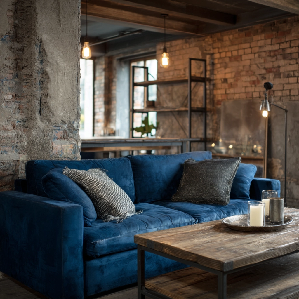 blue couch living room 12