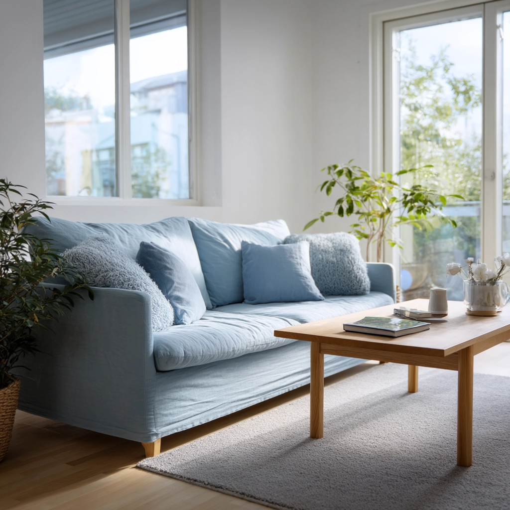 blue couch living room 15